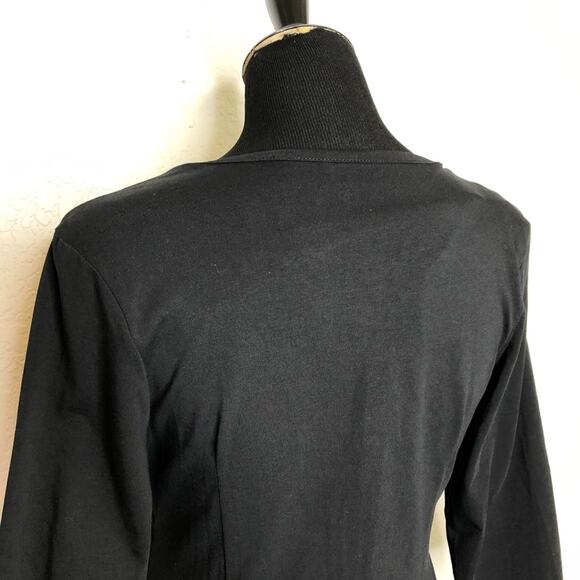 Soft Surroundings black faux wrap dress size Petite Small - Picture 9 of 13